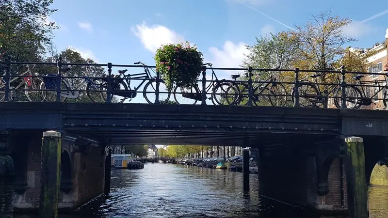 se locomovendo em Amsterdã