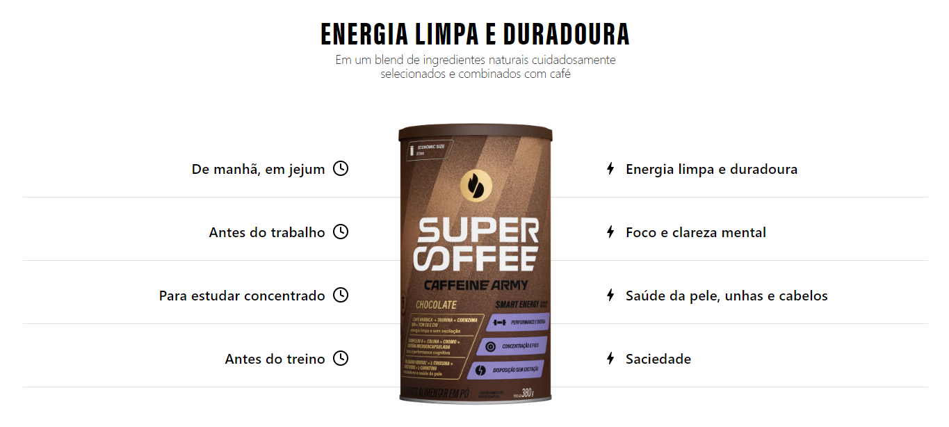 quadro com benefícios do supercoffee